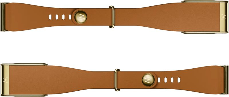 WHOOP MG LeatherLuxe Tapered Band Bruin/Goud S/M