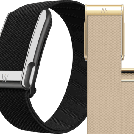 WHOOP MG Life Zwart Abonnement 1 Jaar + WHOOP MG SuperKnit Luxe Band Donkerblauw