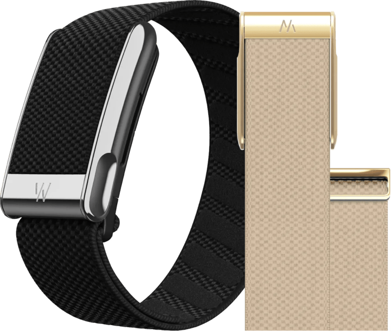 WHOOP MG Life Zwart Abonnement 1 Jaar + WHOOP MG SuperKnit Luxe Band Donkerblauw