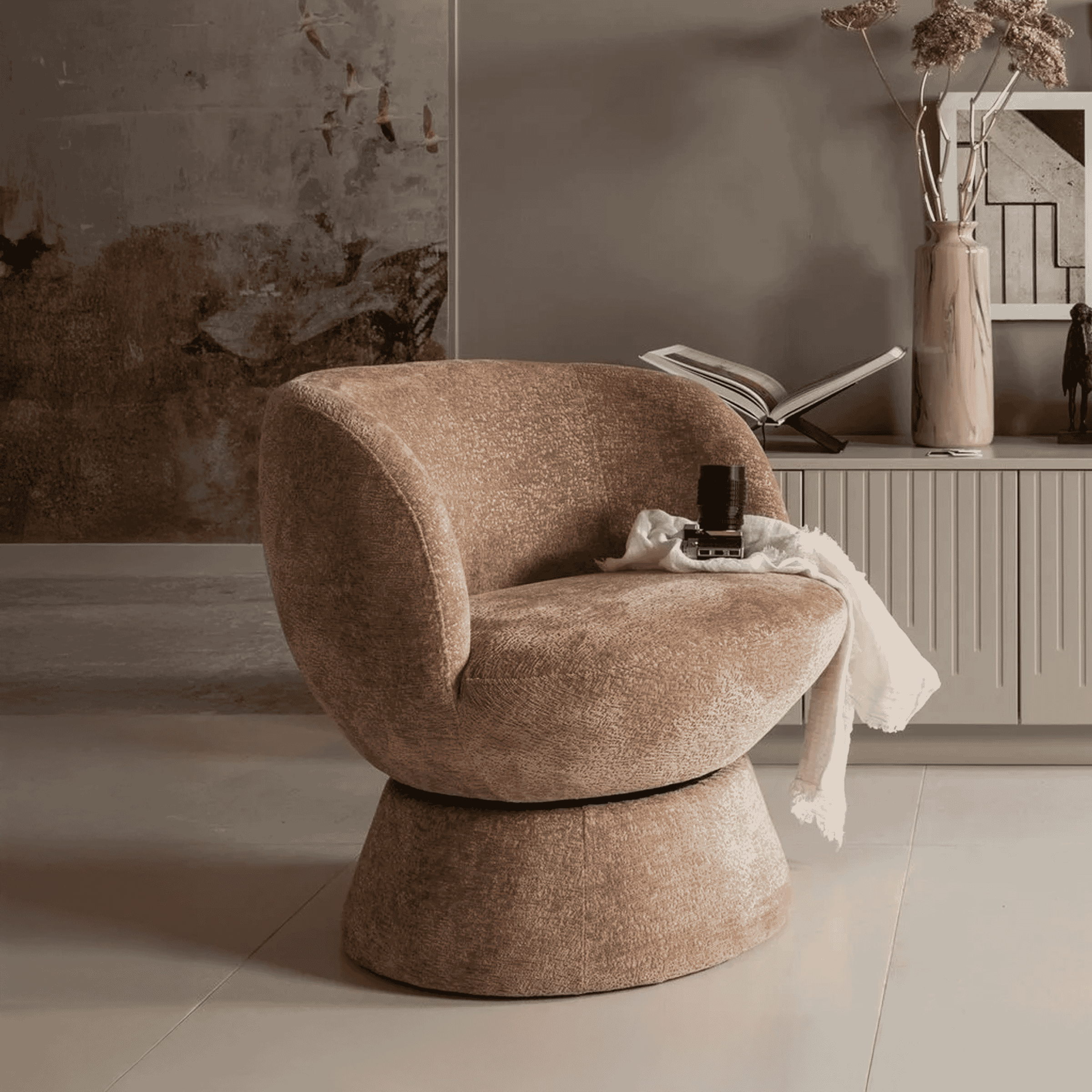 WOOOD Draaifauteuil 'Shuffle' Chenille