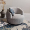 WOOOD Draaifauteuil 'Woolly' Bouclé