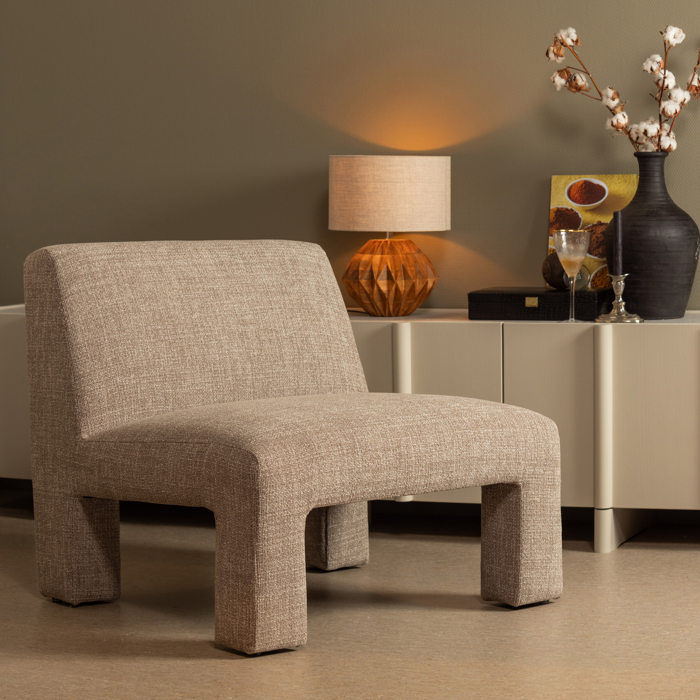 WOOOD Fauteuil 'Lavid' Geweven
