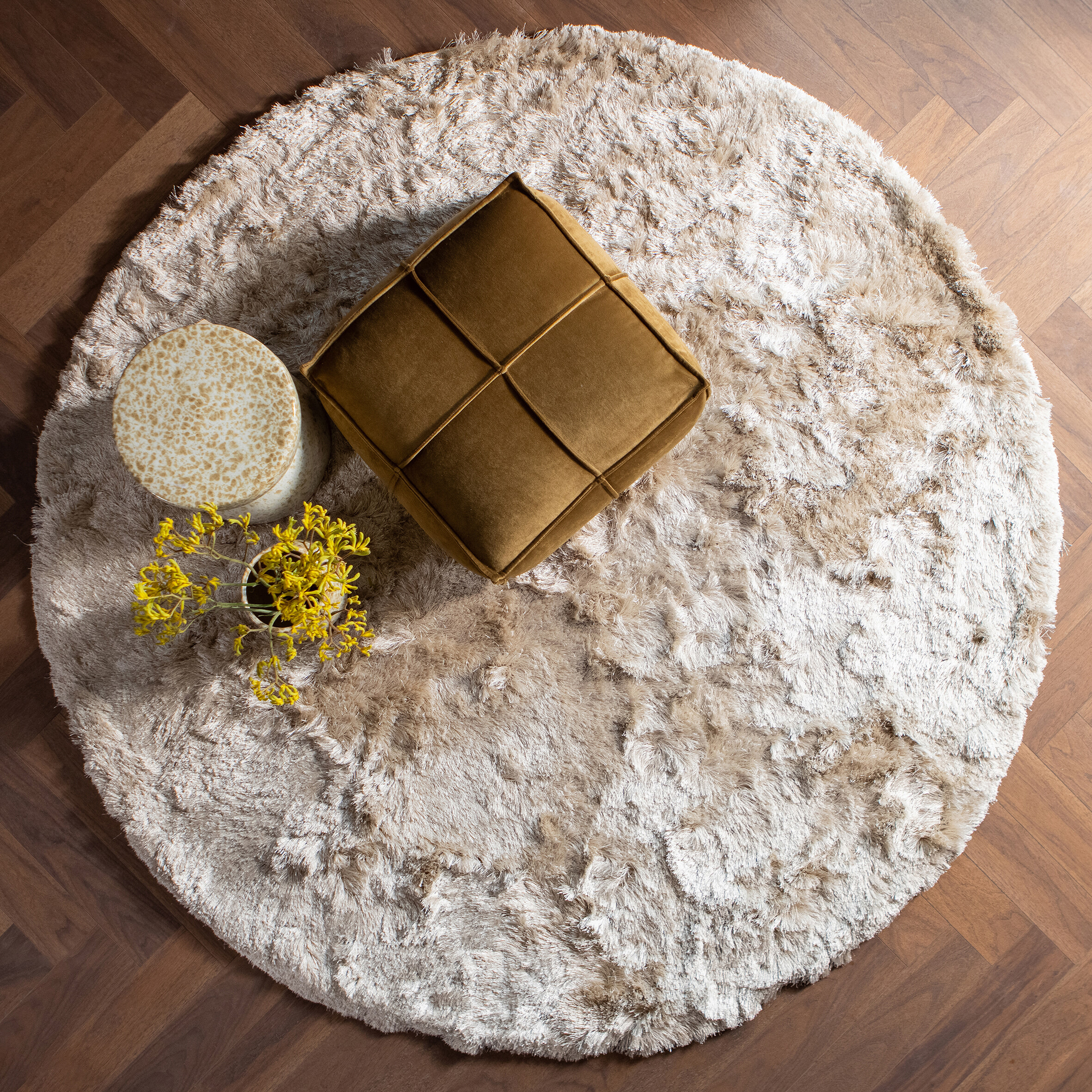 WOOOD Rond Vloerkleed 'Praline' Ø200cm