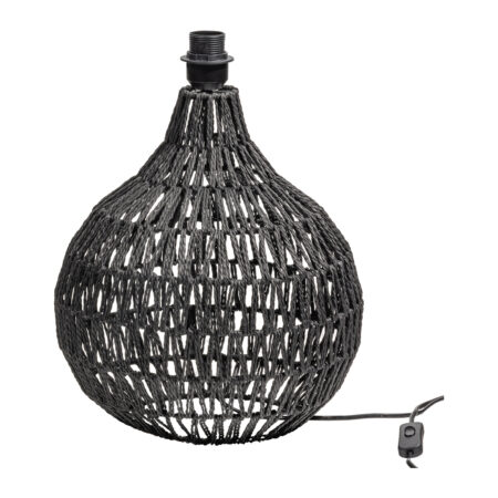 WOOOD Tafellamp Macy Rattan - Zwart (excl. kap) - Exclusive | WOOOD
