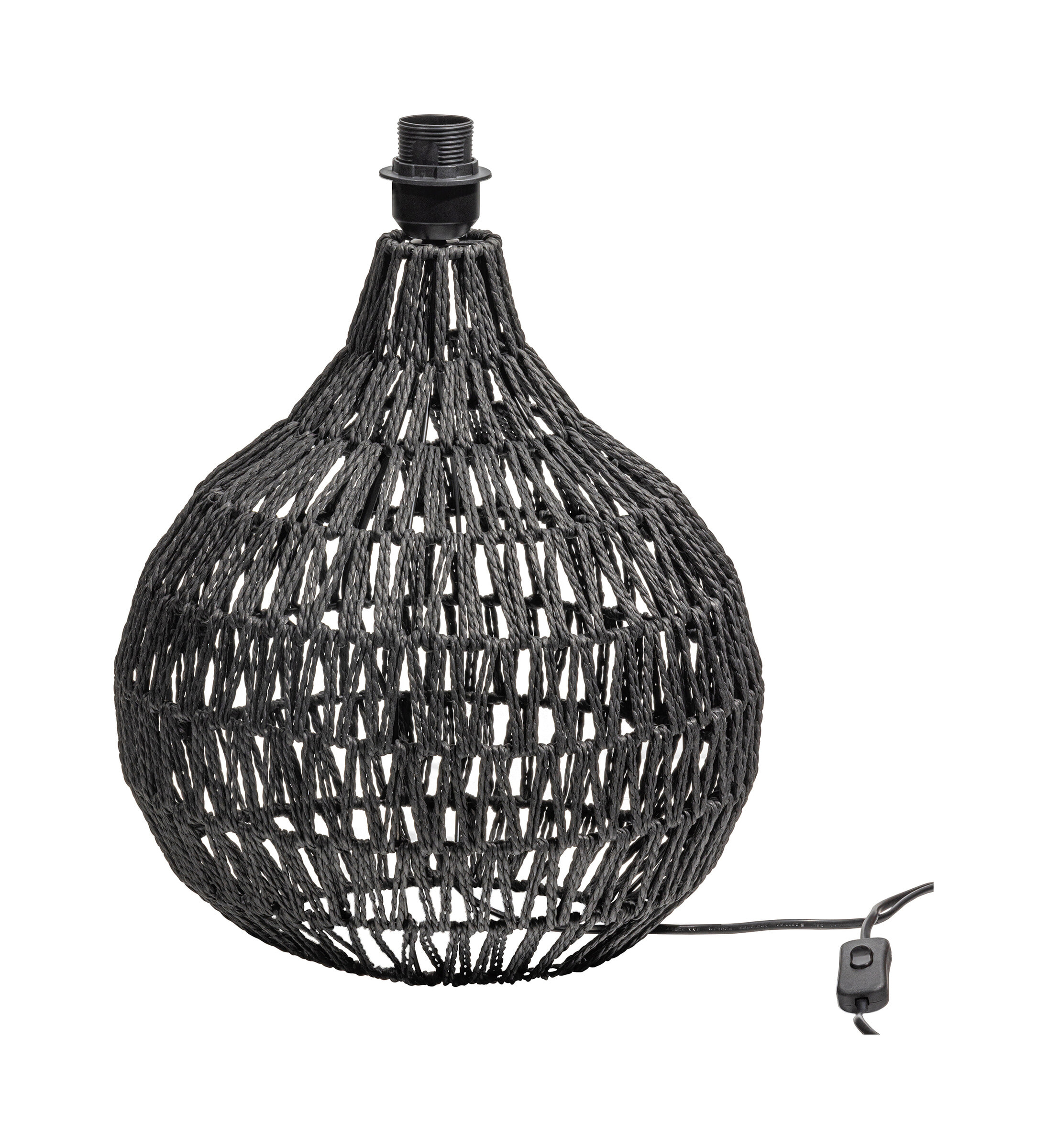 WOOOD Tafellamp Macy Rattan - Zwart (excl. kap) - Exclusive | WOOOD