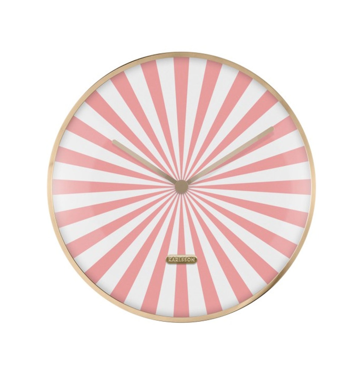 Wall Clock Candy Swirl Dome Flamingo Roze en Wit | Fiftiesstore
