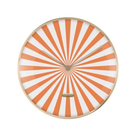 Wall Clock Candy Swirl Dome Oranje en Wit | Fiftiesstore