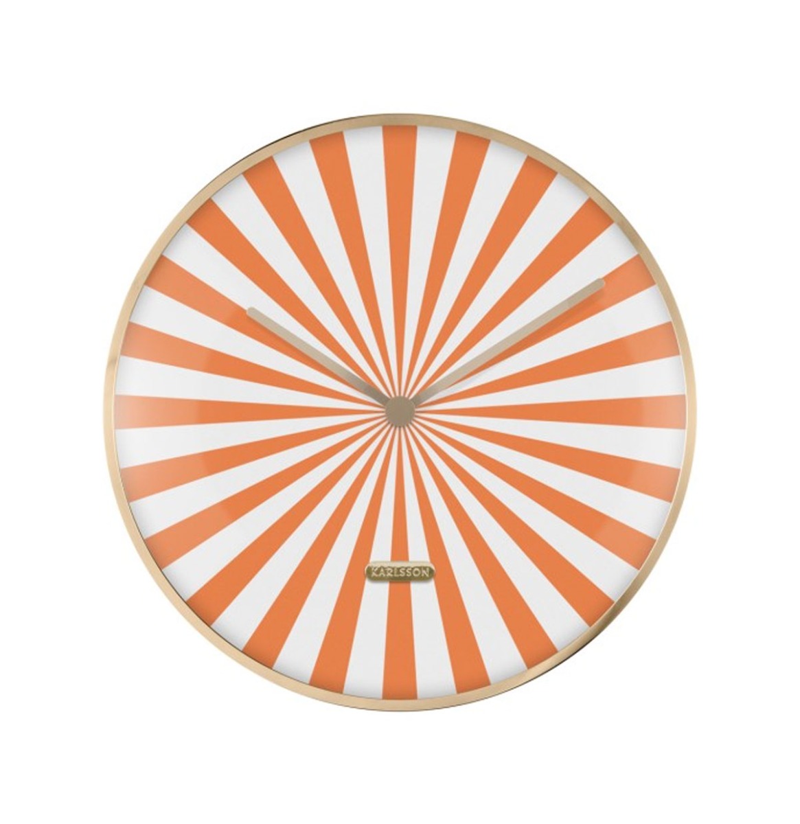 Wall Clock Candy Swirl Dome Oranje en Wit | Fiftiesstore