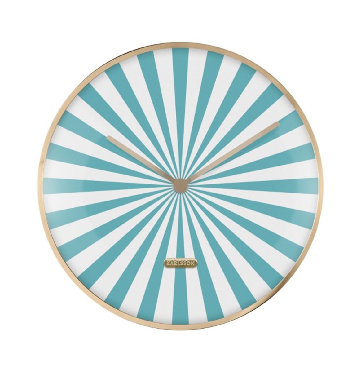 Wall Clock Candy Swirl Dome Turquoise en Wit | Fiftiesstore