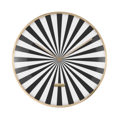 Wall Clock Candy Swirl Dome Zwart Wit | Fiftiesstore
