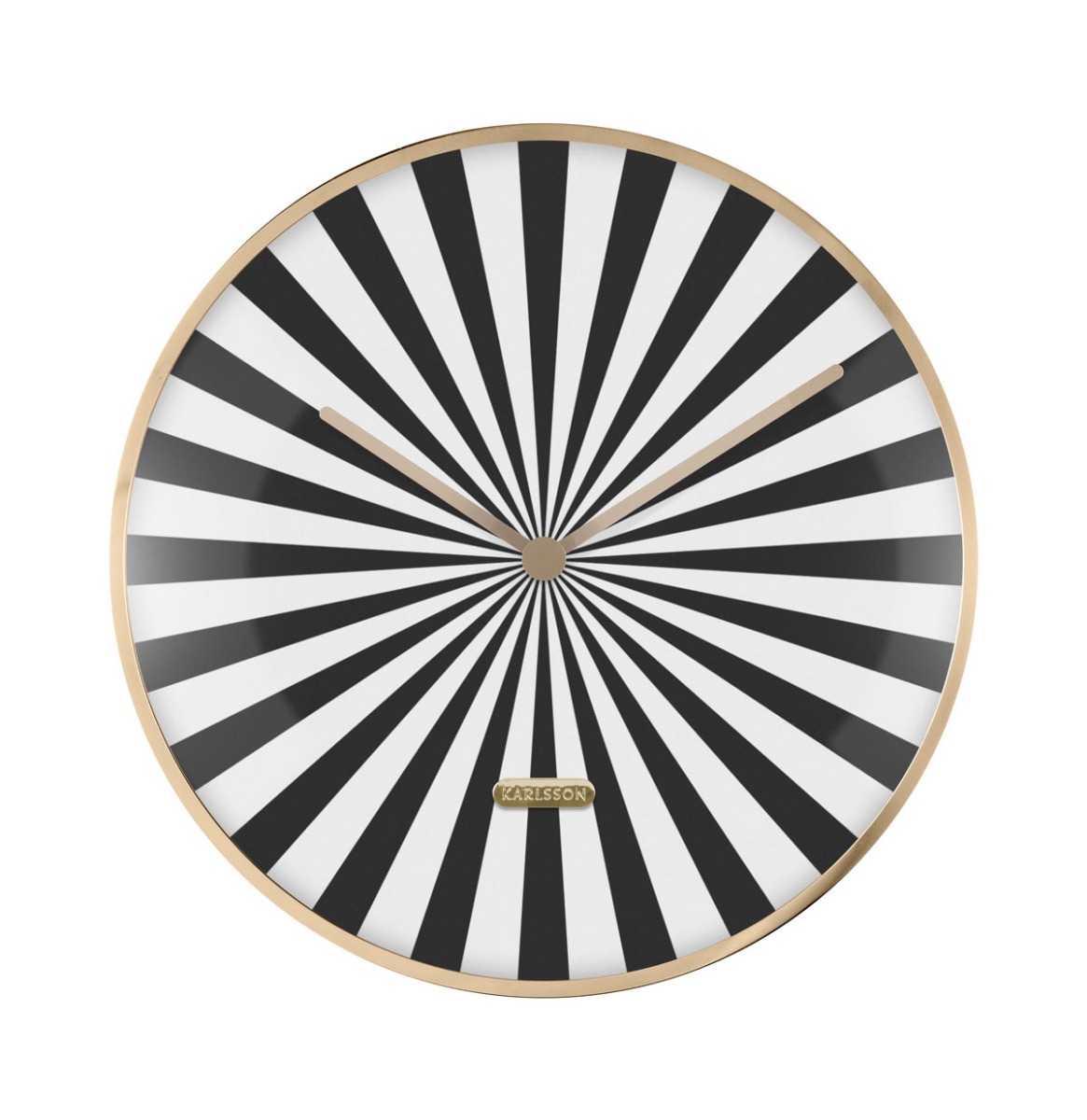 Wall Clock Candy Swirl Dome Zwart Wit | Fiftiesstore