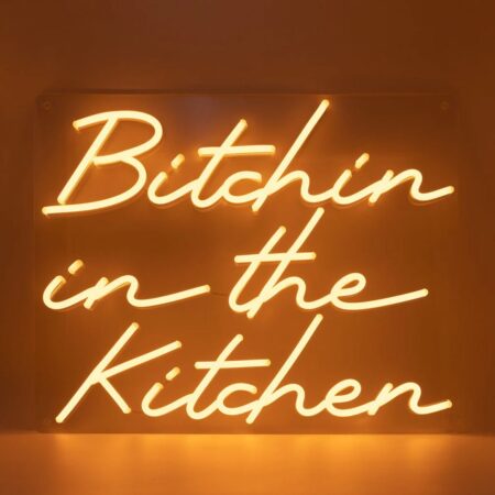 Wandbord Neon - Bitchin in the Kitchen - Oranje LED | Fiftiesstore