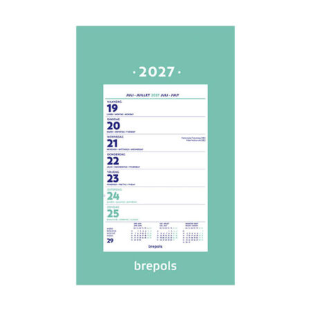 Wandkalender week 2027 gelijmd | Brepols