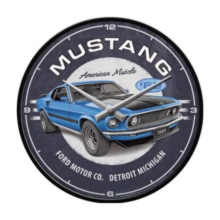 Wandklok Ford Mustang - 1969 Mach 1 Blue | Ford