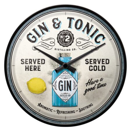 Wandklok Gin & Tonic Served Here | Nostalgic Art