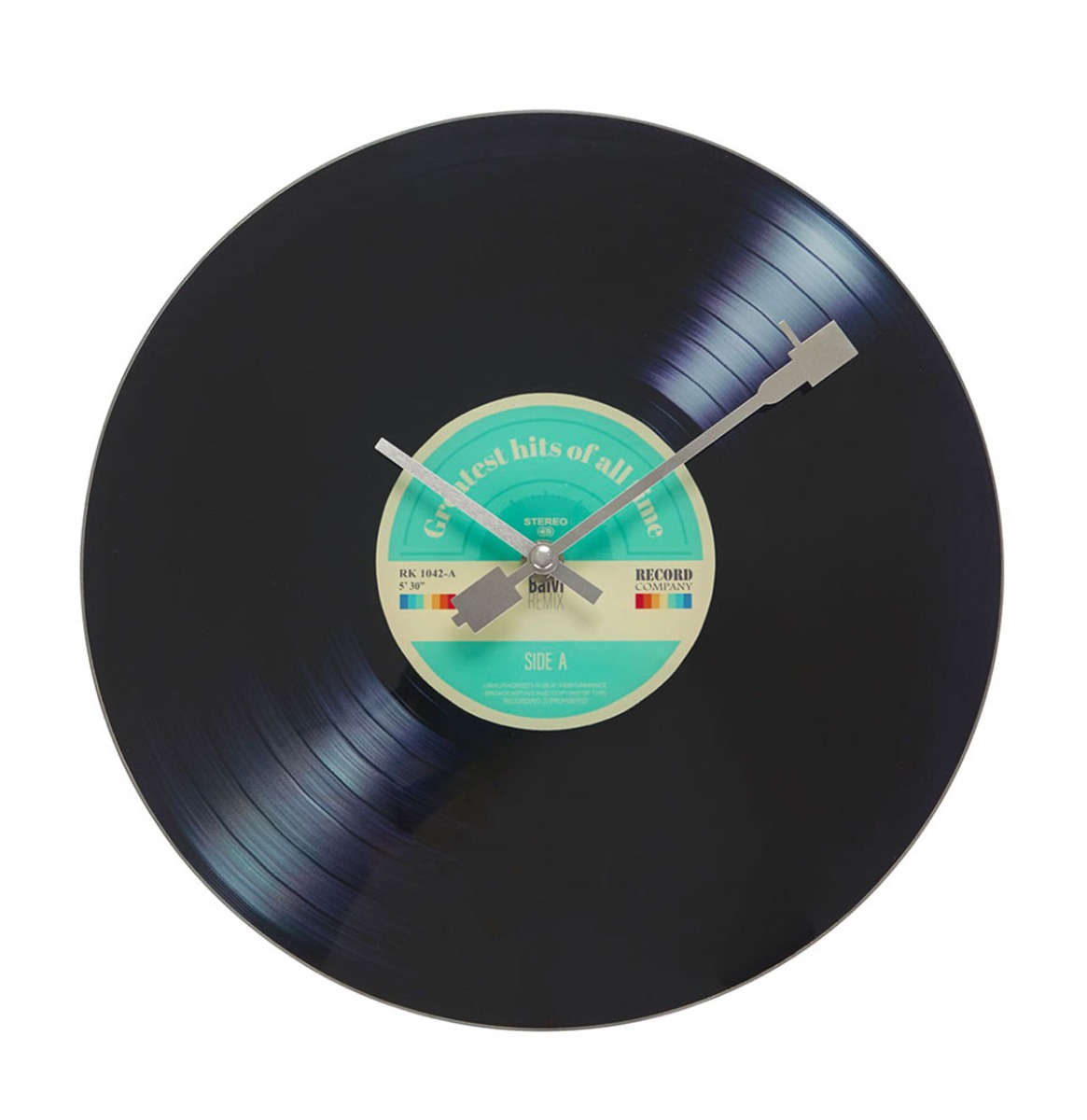 Wandklok Greatest Hits Vinyl Plaat in Glas 30 cm | Fiftiesstore