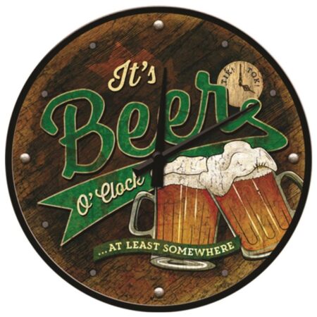Wandklok It's Beer O'Clock At Least Somewhere | Nostalgic Art