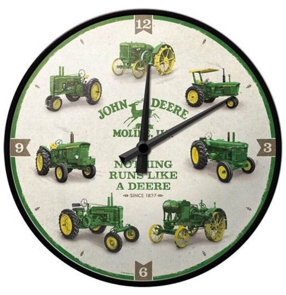 Wandklok John Deere Moline - "Nothing Runs Like A Deere" | John Deere