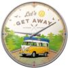 Wandklok Volkswagen Bulli Let's Get Away | Volkswagen