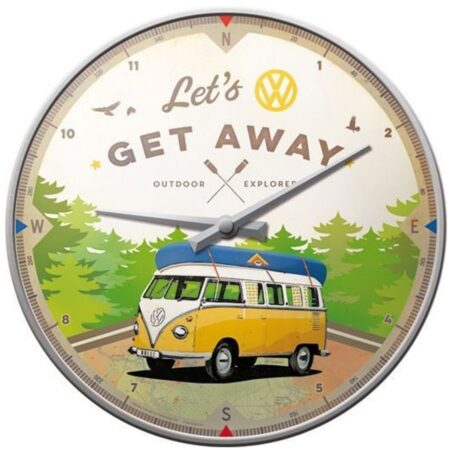 Wandklok Volkswagen Bulli Let's Get Away | Volkswagen