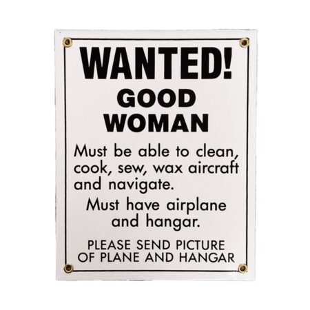 Wanted Good Woman - Airplane and Hangar Emaille Bord | Fiftiesstore