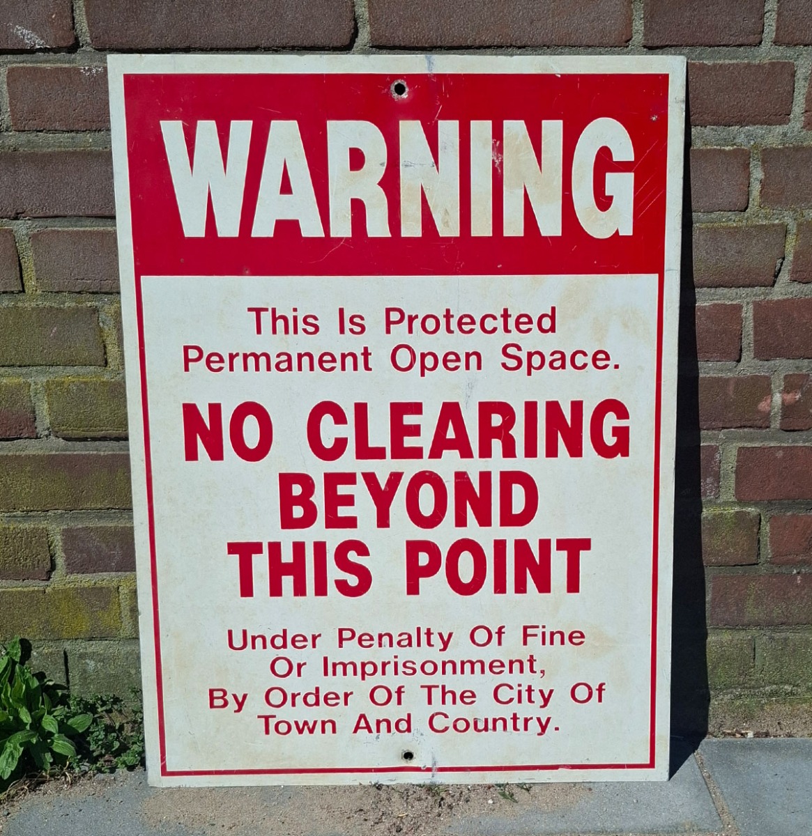 Warning No Clearing Beyond This Point Amerikaans Straatbord - Origineel 61 x 45cm | The Dutch Pickers