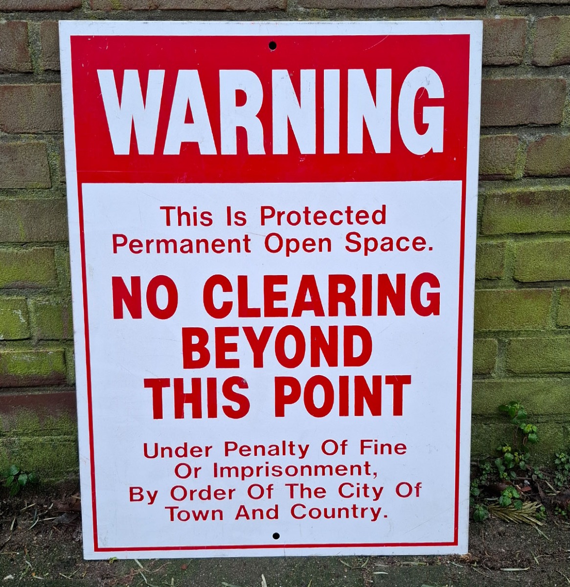 Warning No Clearing Beyond This Point Metalen Straatbord - Origineel | The Dutch Pickers