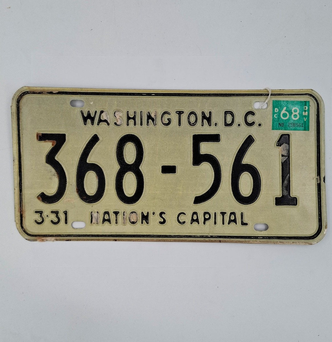 Washington D.C. - 1968 Originele Kentekenplaat | The Dutch Pickers
