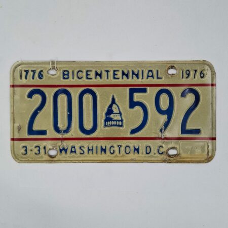 Washington D.C. - 1976 Originele Kentekenplaat | The Dutch Pickers