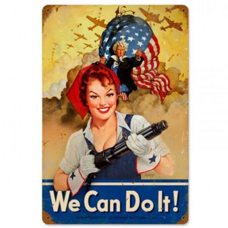We Can Do It USA Heavy Zwaar Metalen Bord 45 x 30 cm | Fiftiesstore