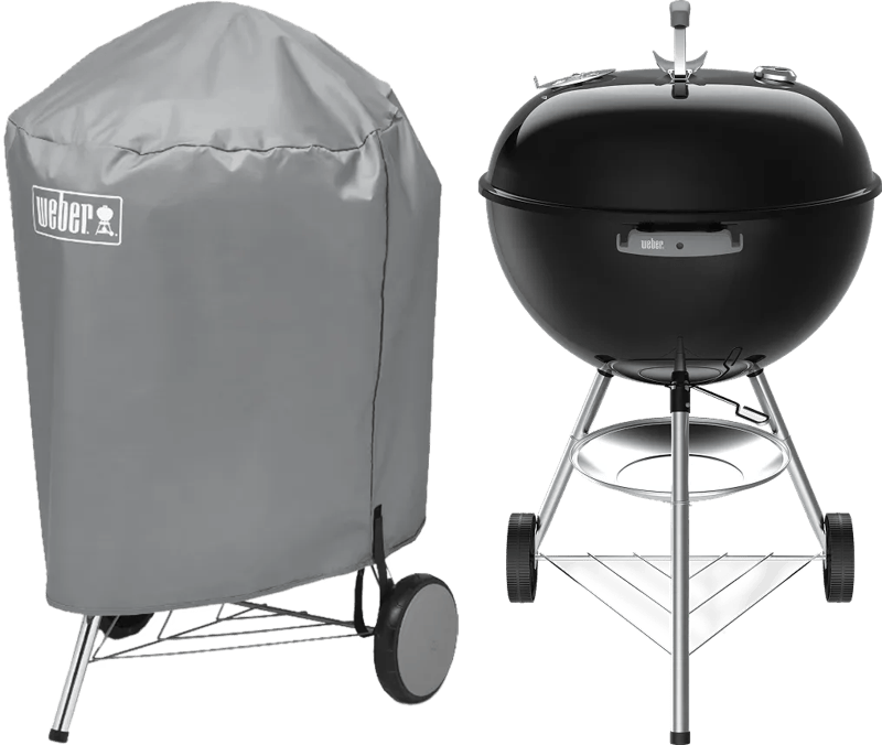 Weber Original Kettle 57 cm Zwart + Weber Hoes 57 cm
