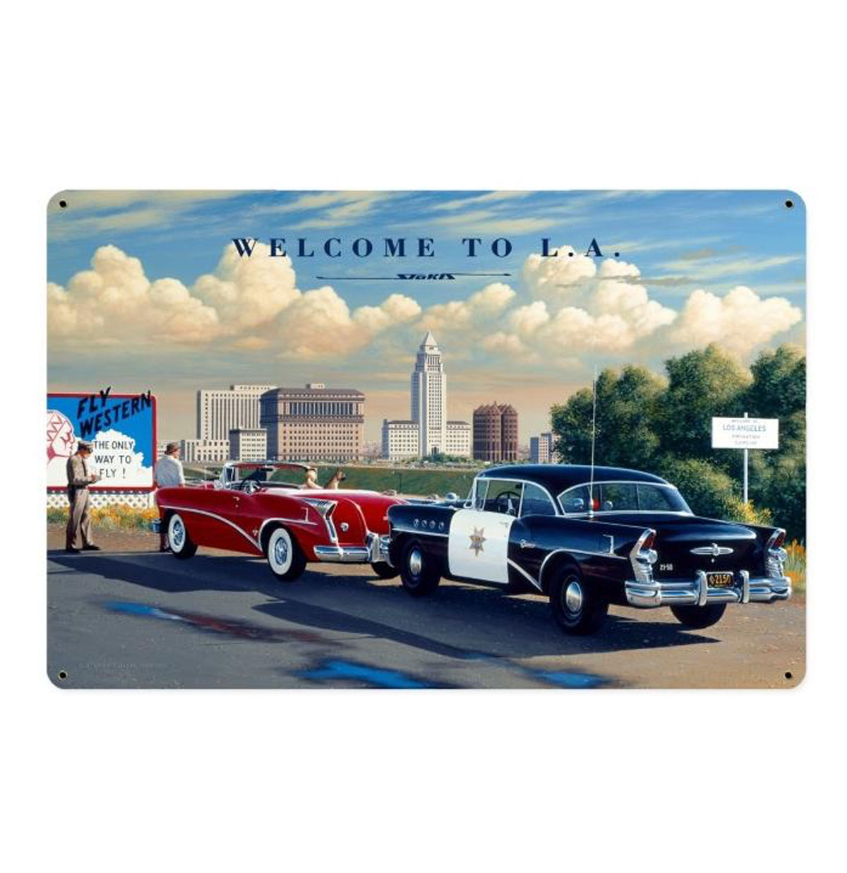 Welcome to L.A. Zwaar Metalen Bord | Fiftiesstore