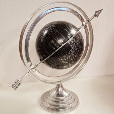 Wereldbol met Ringen Zwart/Zilver | The Dutch Pickers
