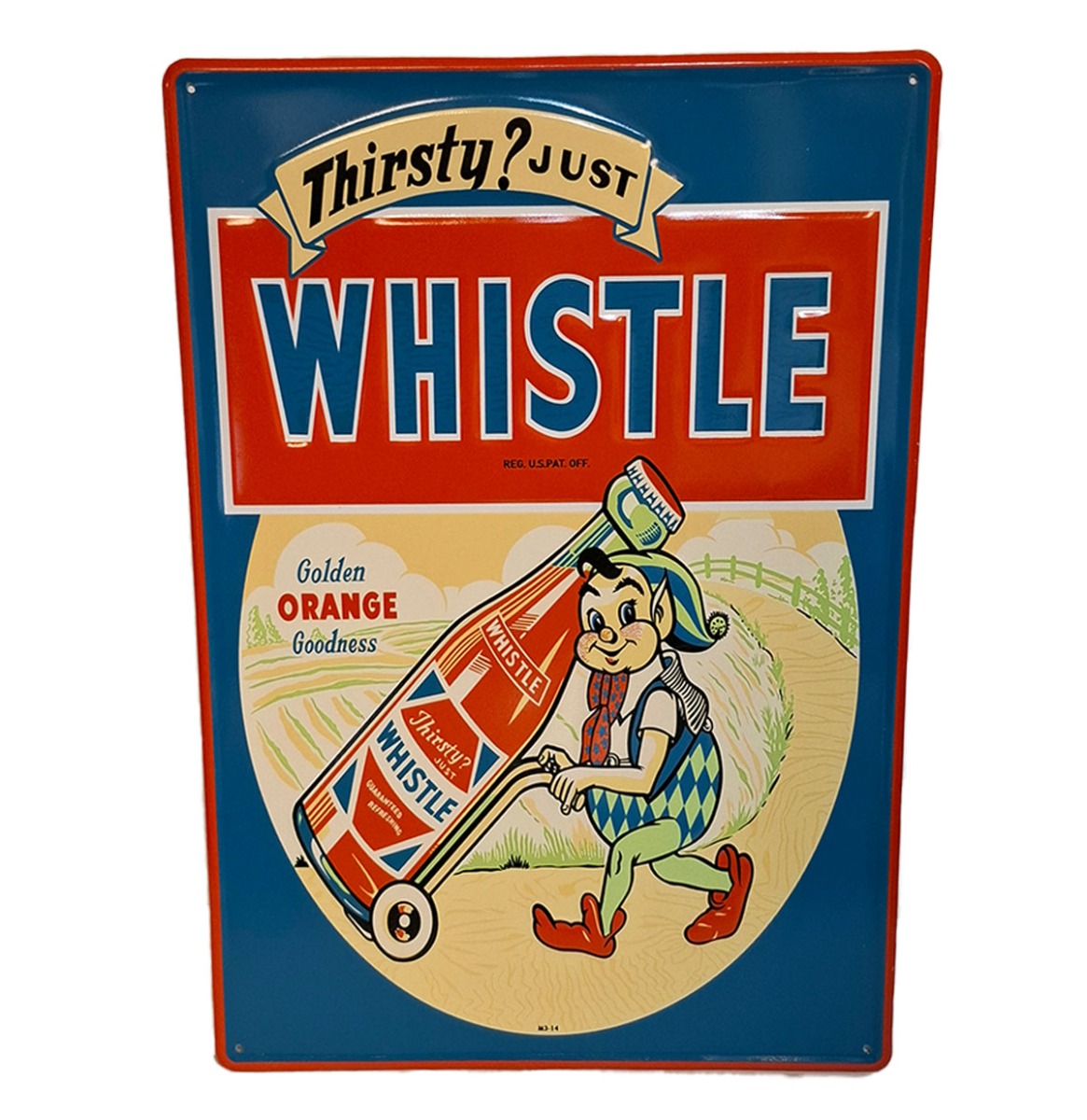 Whistle Drinks Stalen Bord Met Relief - 50 x 35cm | Fiftiesstore