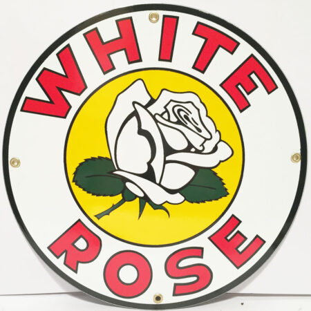 White Rose Gasoline Logo Emaille Bord | Fiftiesstore
