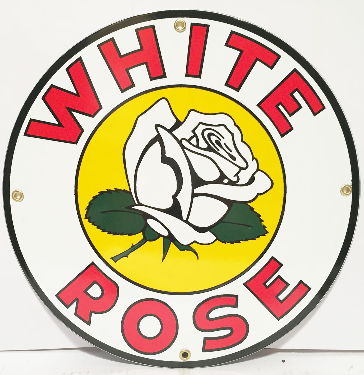 White Rose Gasoline Logo Emaille Bord | Fiftiesstore