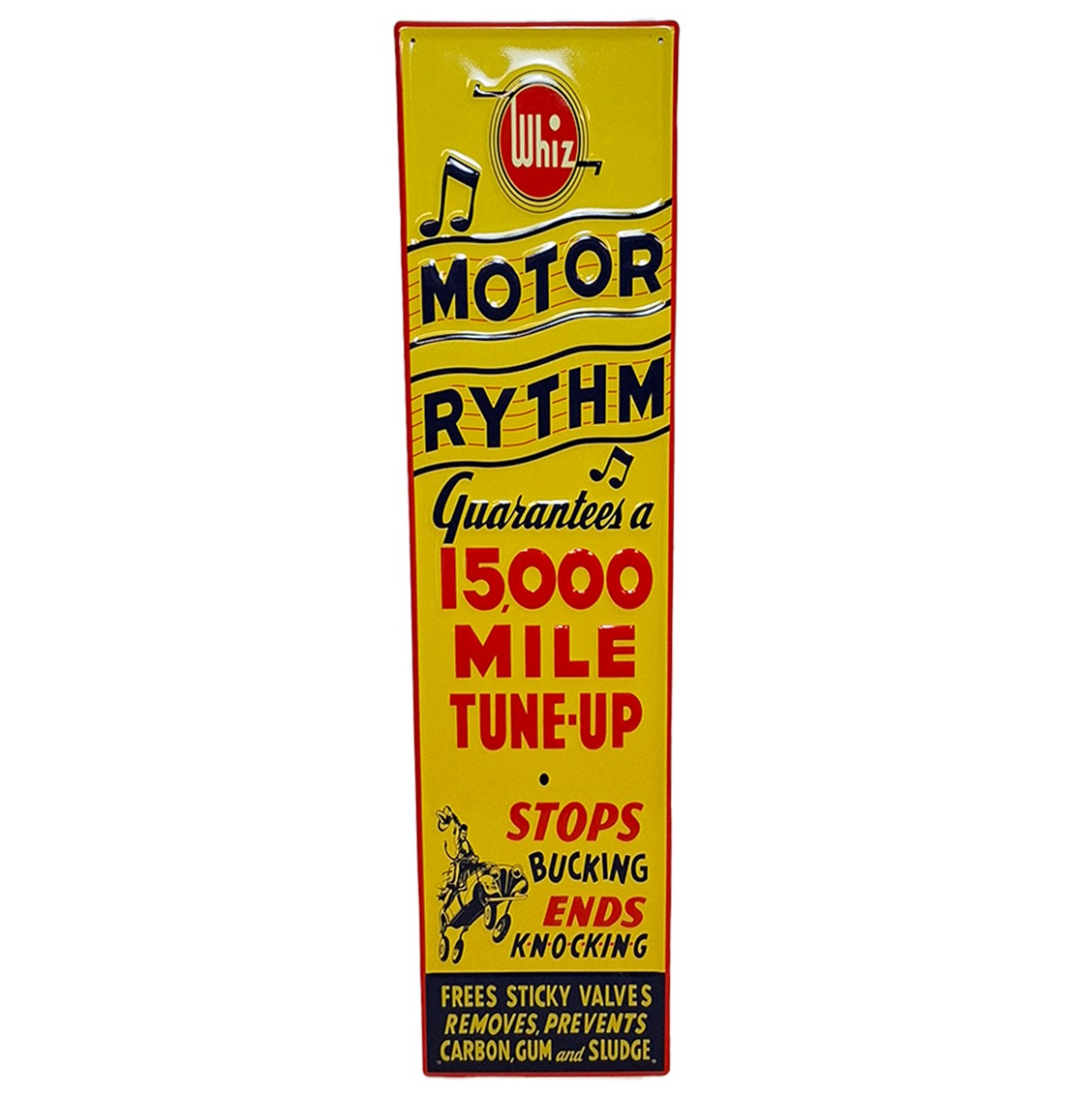 Whiz Motor Rythm Stalen Bord met Relief - 79 x 19cm | Fiftiesstore