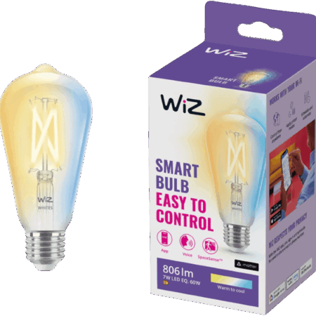 WiZ Edison Filament - Warm tot Koelwit Licht - E27 - Transparant
