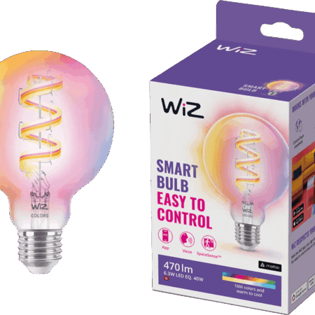 WiZ Globe Filament - Wit en Gekleurd Licht - E27 - Transparant