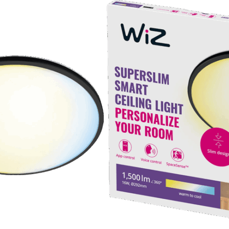 WiZ Plafondlamp SuperSlim - alle tinten wit licht - zwart