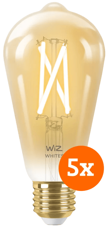 WiZ Smart Filament lamp Edison 5-pack - Warm tot Koelwit Licht - E27