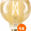 WiZ Smart Filament lamp Globe 4-pack - Warm tot Koelwit Licht - E27