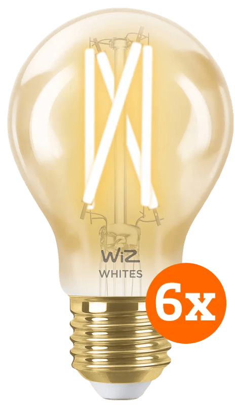WiZ Smart Filament lamp Standaard Goud 6-pack - Warm tot Koelwit Licht - E27
