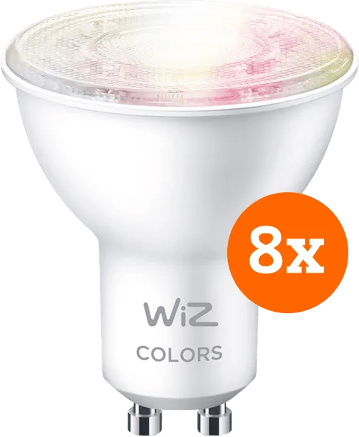 WiZ Smart Spot 8-pack - Gekleurd en Wit Licht - GU10
