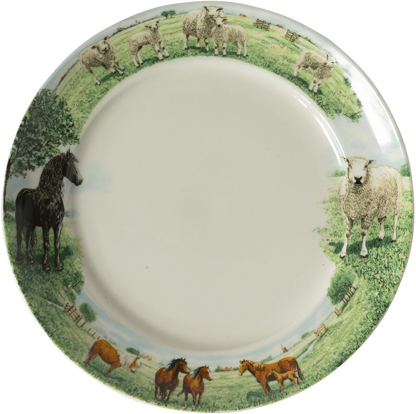 Wiebe's Farm Bord paard schaap Ø21cm 6st | Wiebe van der Zee