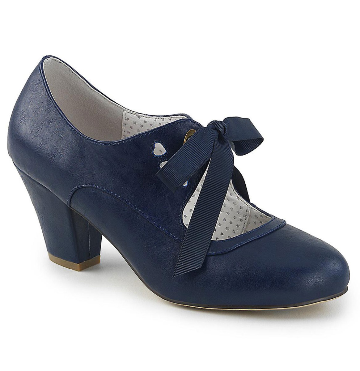 Wiggle Shoes Ribbon Tie Navy -39 | 20% korting | Pinup Couture