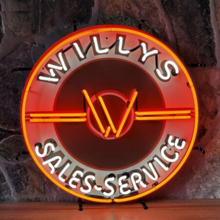 Willys Jeep Sales-Service Logo Neon Verlichting 60 cm - Orange