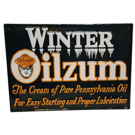 Winter Oilzum Stalen Bord Met relief - 50 x 35cm | Fiftiesstore