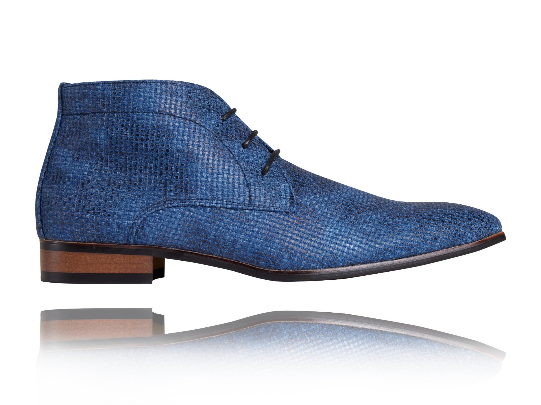 Woven Aqua High Lureaux - Handgemaakte Nette Schoenen Voor Heren | Lureaux