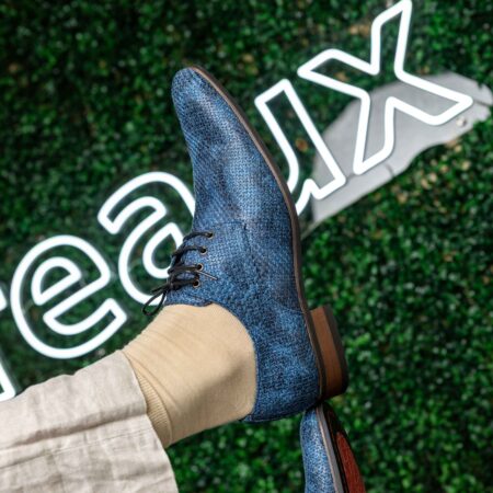 Woven Aqua Lureaux - Handgemaakte Nette Schoenen Voor Heren | Lureaux